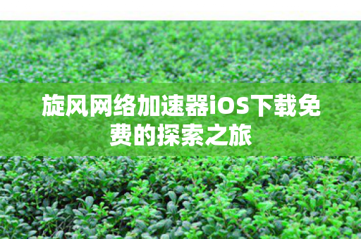 旋风网络加速器iOS下载免费的探索之旅图片