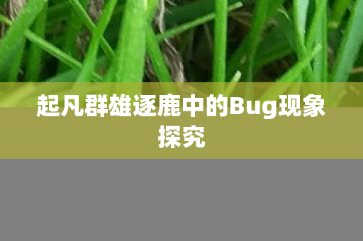 起凡群雄逐鹿中的Bug现象探究图片
