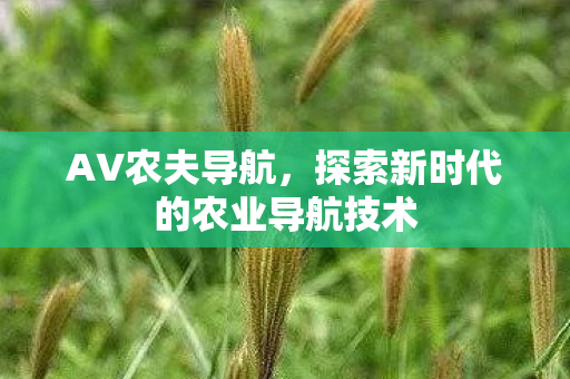 探索新时代的农业导航技术图片