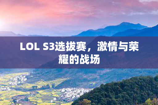 LOL S3选拔赛图片