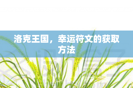 幸运符文的获取方法图片