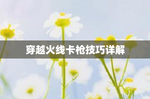 穿越火线卡枪技巧详解图片