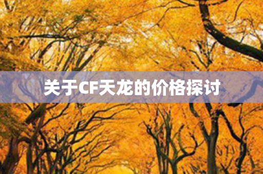 关于CF天龙的价格探讨图片