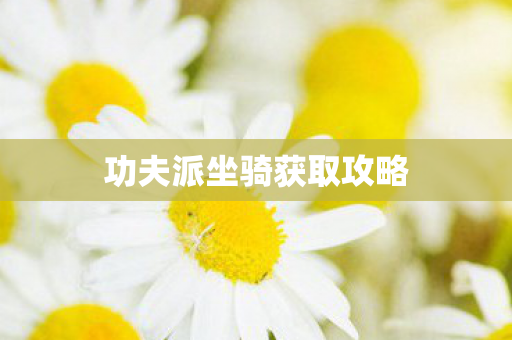 功夫派坐骑获取攻略图片