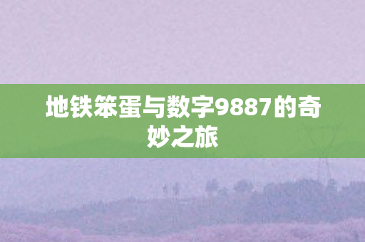地铁笨蛋与数字9887的奇妙之旅图片