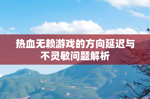 热血无赖游戏的方向延迟与不灵敏问题解析图片