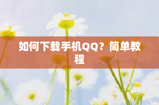如何下载手机QQ图片