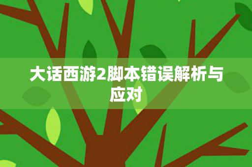 大话西游2脚本错误解析与应对图片