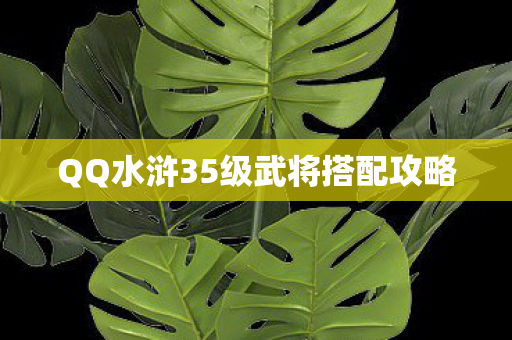 QQ水浒35级武将搭配攻略图片