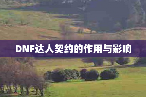 DNF达人契约的作用与影响图片