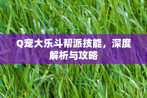 Q宠大乐斗帮派技能图片