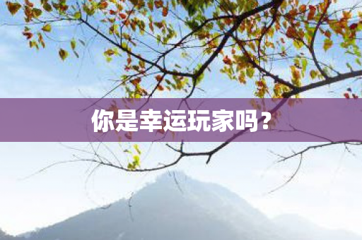你是幸运玩家吗图片