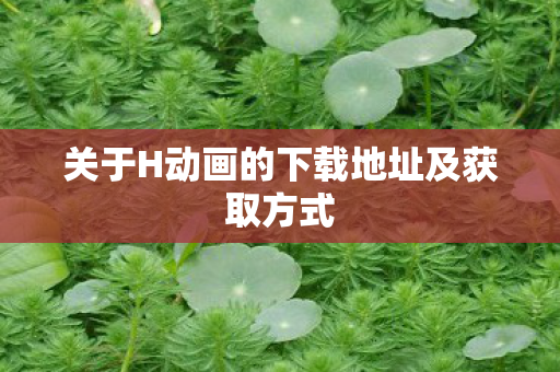 关于H动画的下载地址及获取方式图片
