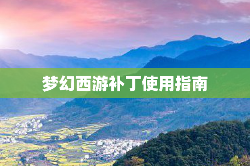 梦幻西游补丁使用指南图片