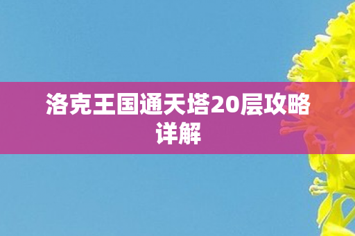 洛克王国通天塔20层攻略详解图片