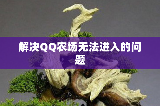 解决QQ农场无法进入的问题图片