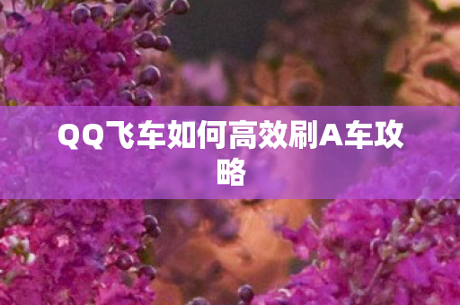 QQ飞车如何高效刷A车攻略图片