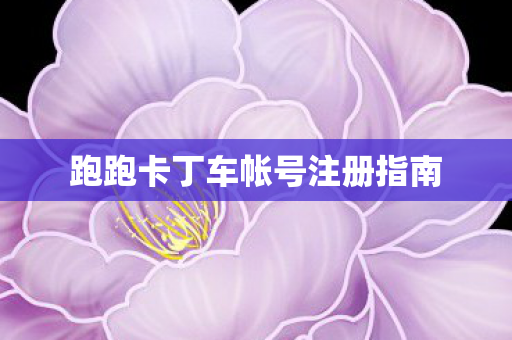 跑跑卡丁车帐号注册指南图片