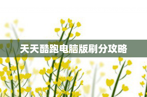 天天酷跑电脑版刷分攻略图片