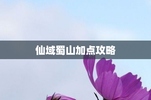 仙域蜀山加点攻略图片
