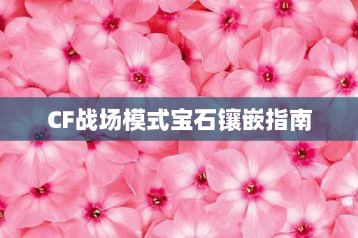 CF战场模式宝石镶嵌指南图片