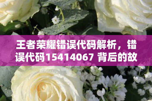 错误代码15414067 背后的故事与解决之道图片