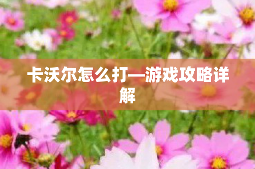 卡沃尔怎么打图片