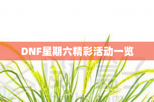 DNF星期六精彩活动一览图片