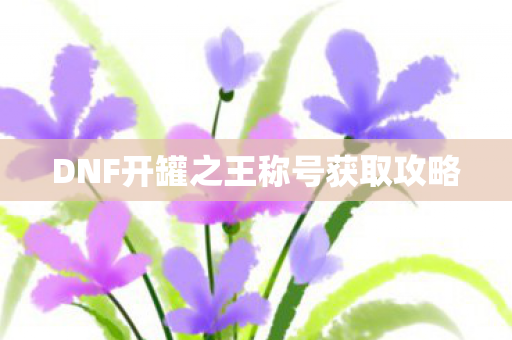 DNF开罐之王称号获取攻略图片