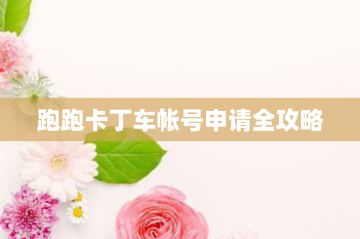 跑跑卡丁车帐号申请全攻略图片