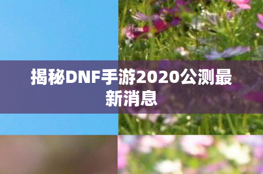 揭秘DNF手游2020公测最新消息图片