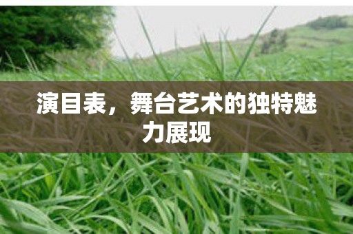 舞台艺术的独特魅力展现图片