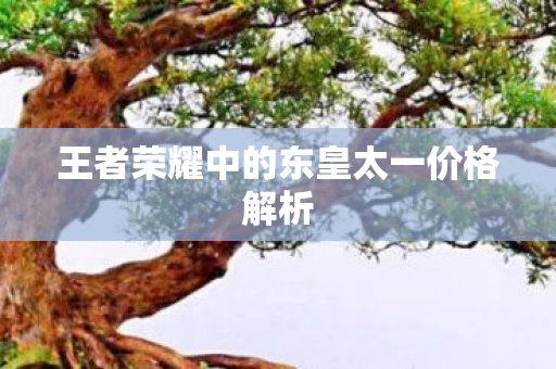 王者荣耀中的东皇太一价格解析图片