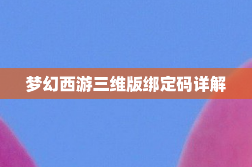 梦幻西游三维版绑定码详解图片