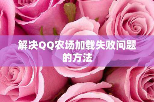 解决QQ农场加载失败问题的方法图片