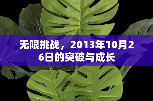 2013年10月26日的突破与成长图片