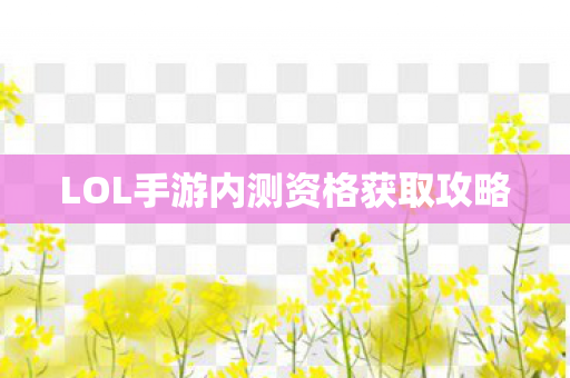 LOL手游内测资格获取攻略图片