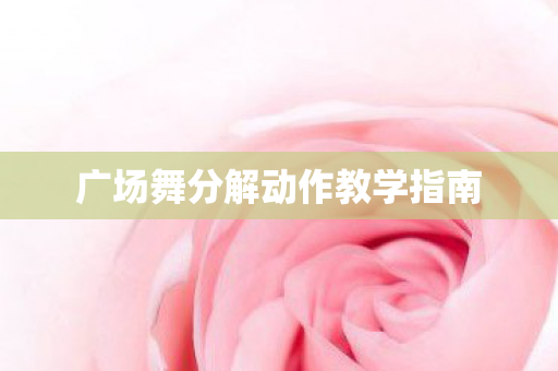 广场舞分解动作教学指南图片