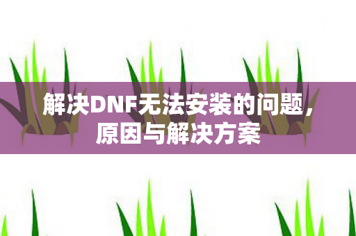 解决DNF无法安装的问题图片