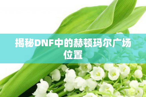 揭秘DNF中的赫顿玛尔广场位置图片