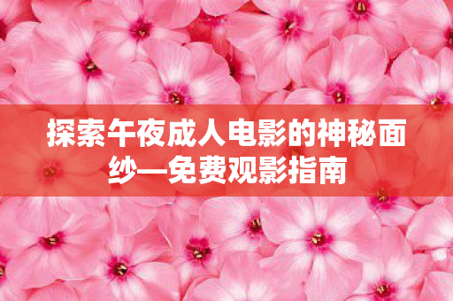 探索午夜成人电影的神秘面纱图片