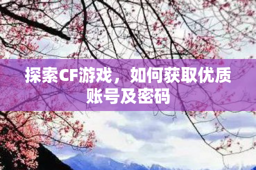 如何获取优质账号及密码图片