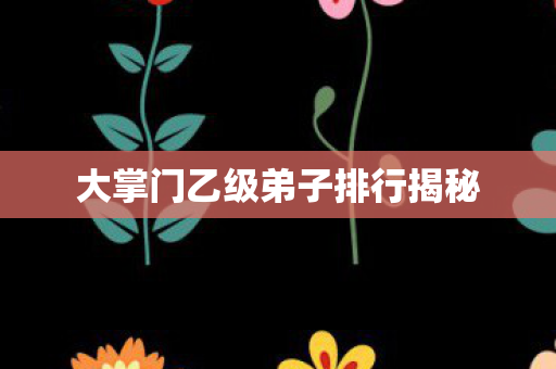 大掌门乙级弟子排行揭秘图片