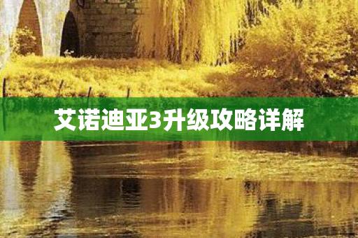 艾诺迪亚3升级攻略详解图片