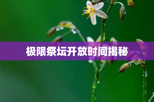 极限祭坛开放时间揭秘图片