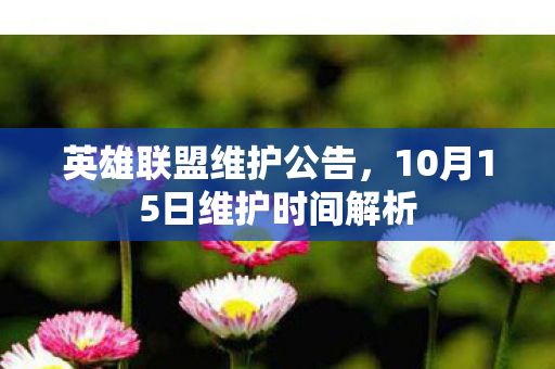 10月15日维护时间解析图片