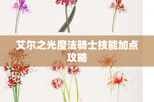 艾尔之光魔法骑士技能加点攻略图片
