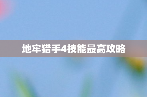 地牢猎手4技能最高攻略图片