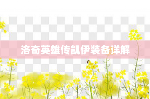 洛奇英雄传凯伊装备详解图片