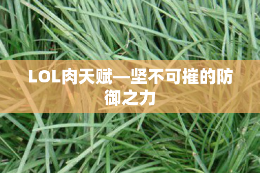 坚不可摧的防御之力图片